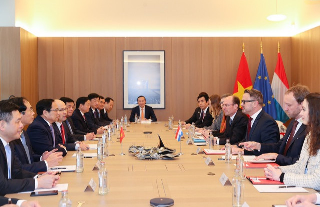 Thủ tướng Chính phủ Phạm Minh Chính hội đàm với Thủ tướng Đại Công quốc Luxembourg Xavier Bettel