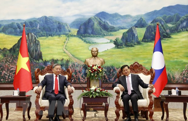 Lãnh đạo Lào đánh giá cao kết quả hợp tác giữa Bộ Công an Lào-Việt Nam