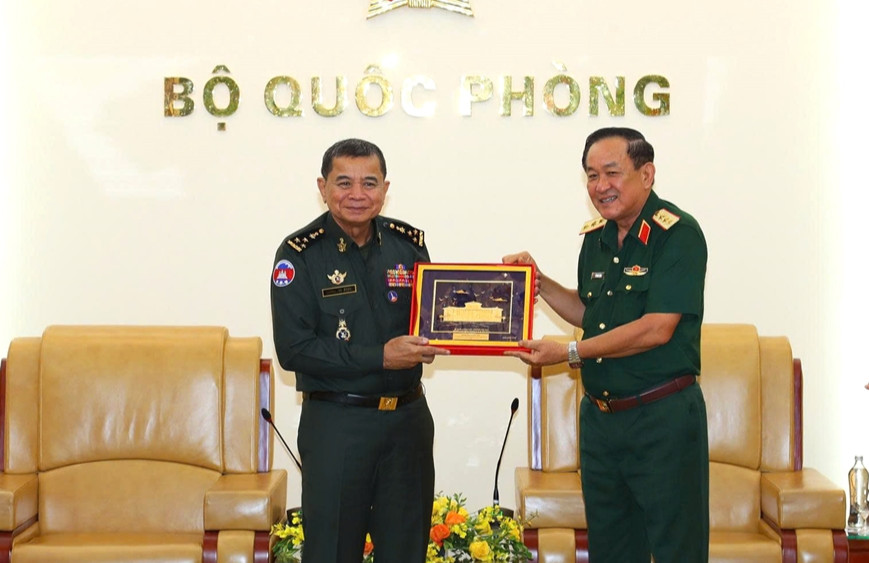 Thượng tướng Võ Minh Lương tiếp Cục trưởng Cục Thanh tra, Bộ Quốc phòng Campuchia