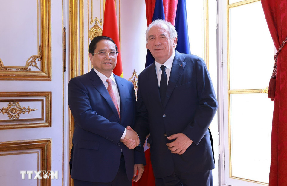 Thủ tướng Chính phủ Phạm Minh Chính hội đàm với Thủ tướng Pháp Francois Bayrou
