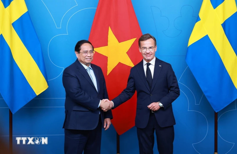 Thủ tướng Chính phủ Phạm Minh Chính hội đàm với Thủ tướng Vương quốc Thụy Điển Ulf Kristerson
