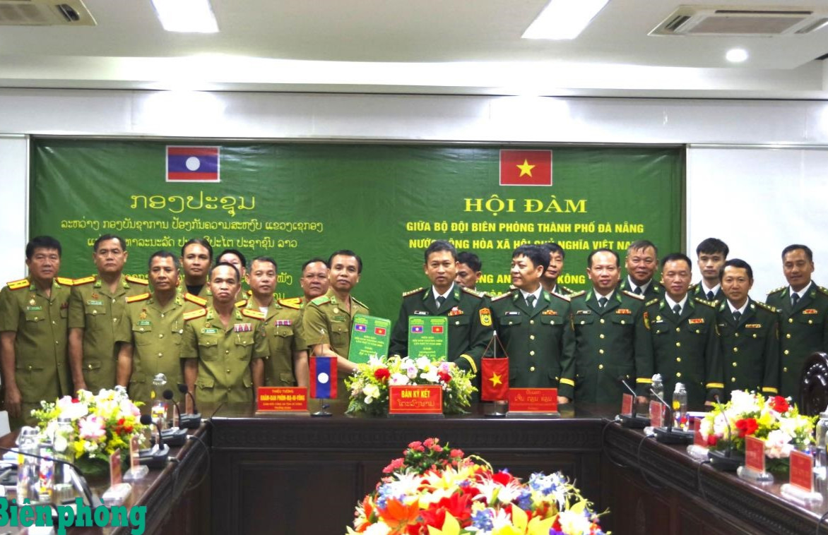  Nhiều nội dung được ký kết tại Hội đàm giữa Ban Chỉ huy BĐBP thành phố Đà Nẵng và Công an tỉnh Sê Kông