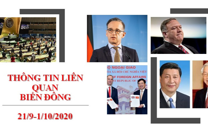 Thông tin liên quan Biển Đông từ 21/9-1/10/2020