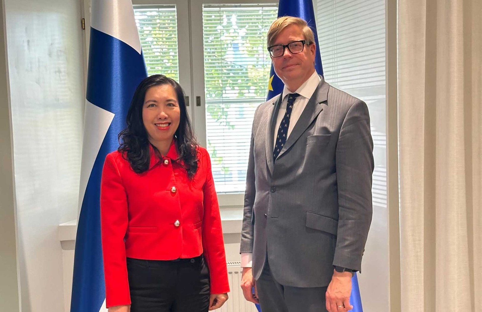   Thứ trưởng Ngoại giao Lê Thị Thu Hằng làm việc với Quốc vụ khanh thường trực Bộ Ngoại giao Phần Lan Jumka Salovaara