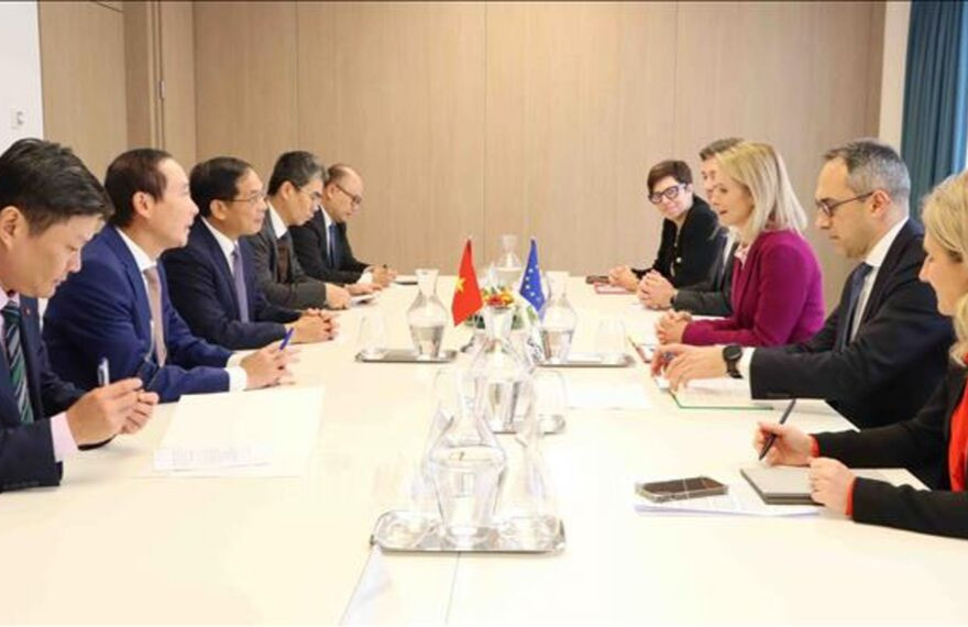 Phó Thủ tướng Chính phủ Bùi Thanh Sơn làm việc với Phó Chủ tịch Uỷ ban Châu Âu