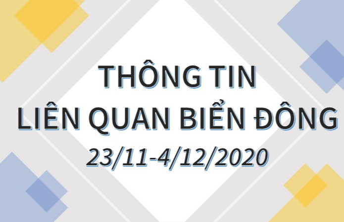 Thông tin liên quan Biển Đông từ 23/11-4/12/2020